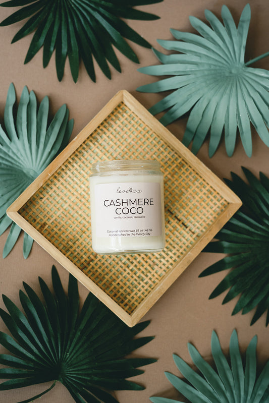 Cashmere Coco Candle | 8 oz Handcrafted Coconut Wax Candle with Wooden Wick