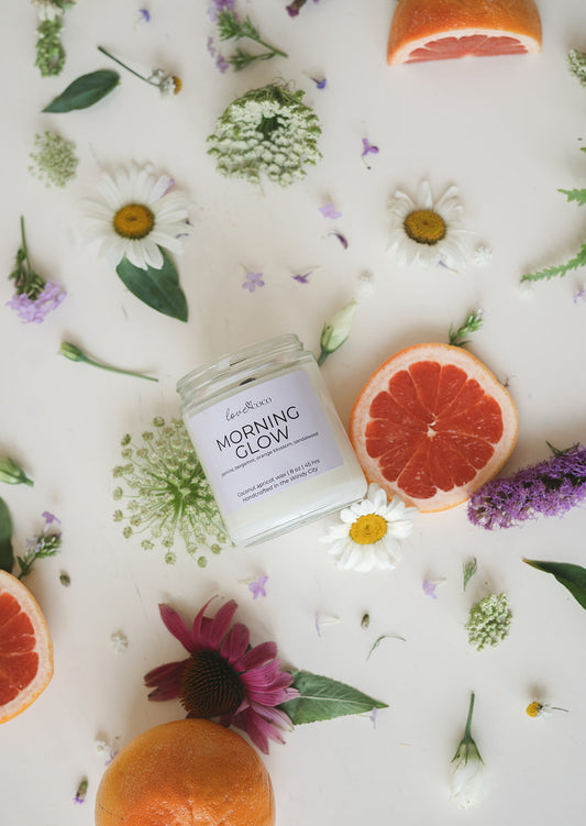 Morning Glow Candle | 8 oz Handcrafted Coconut Wax Candle with Wooden Wick