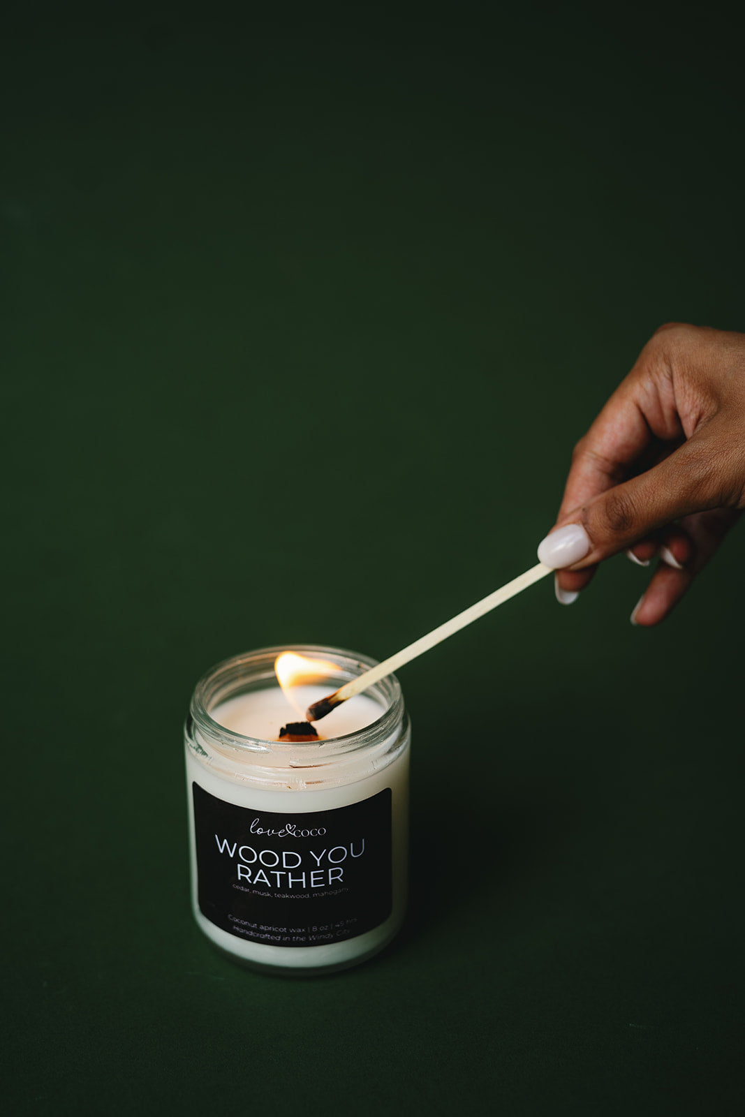 Wood You Rather 8oz Handcrafted Coconut Candle