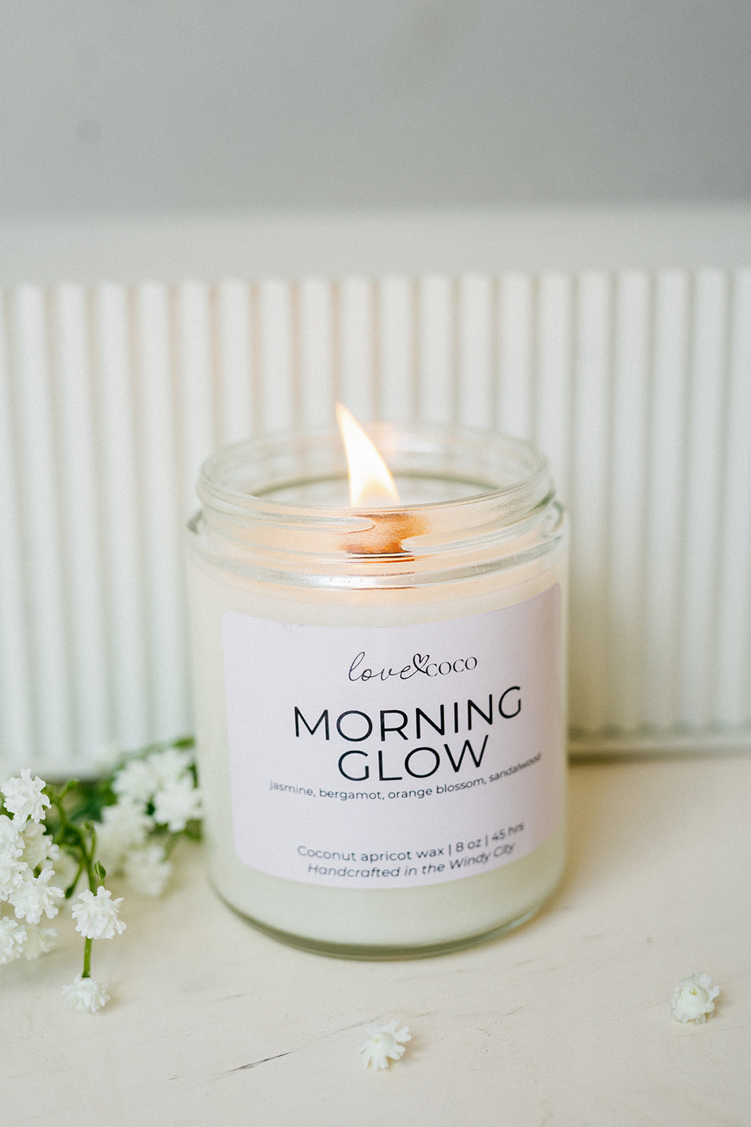 Morning Glow Candle | 8 oz Handcrafted Coconut Wax Candle with Wooden Wick