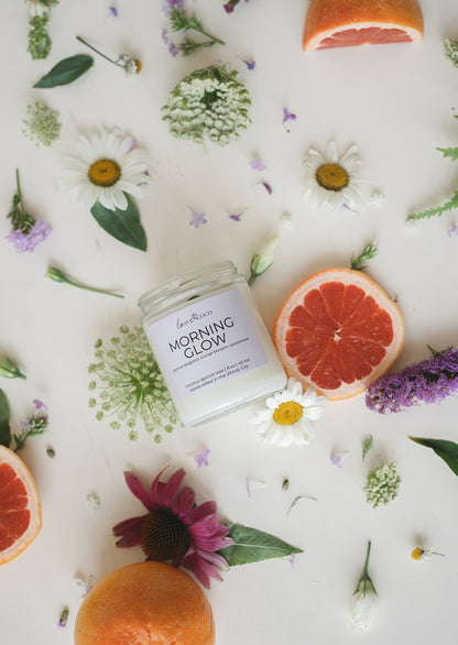 Morning Glow Candle | 8 oz Handcrafted Coconut Wax Candle with Wooden Wick