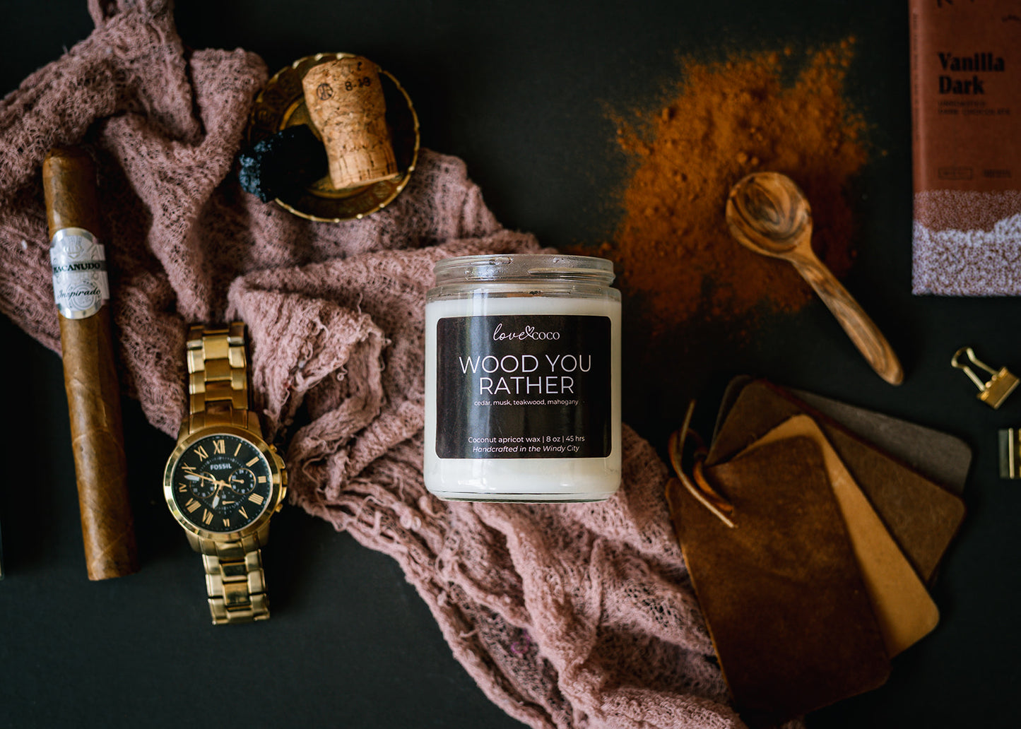 Wood You Rather Candle | 8 oz Handcrafted Coconut Wax Candle with Wooden Wick