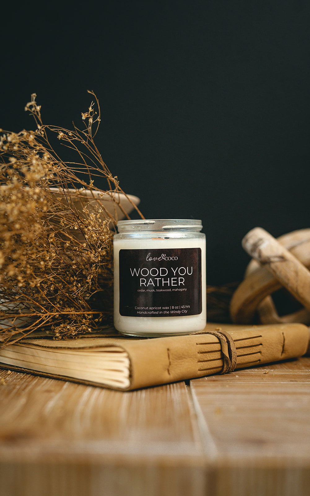 Wood You Rather Candle | 8 oz Handcrafted Coconut Wax Candle with Wooden Wick