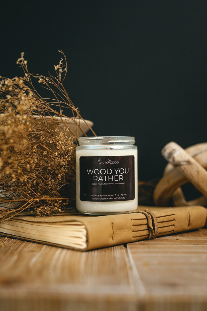 Wood You Rather 8oz Handcrafted Coconut Candle
